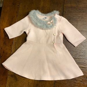 Janie and Jack Faux Fur Quilted Dress 12-18 mos.